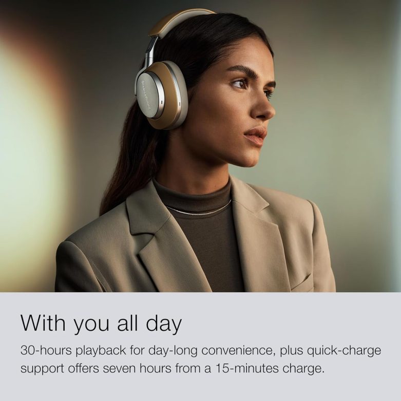 Bowers & Wilkins Limited Edition Px8 Over-Ear Wireless Headphones, Advanced Active Noise Cancellation, Luxurious Materials, 30-Hour Battery Life, 15-Min Quick Charging, Dark Forest - Image 5