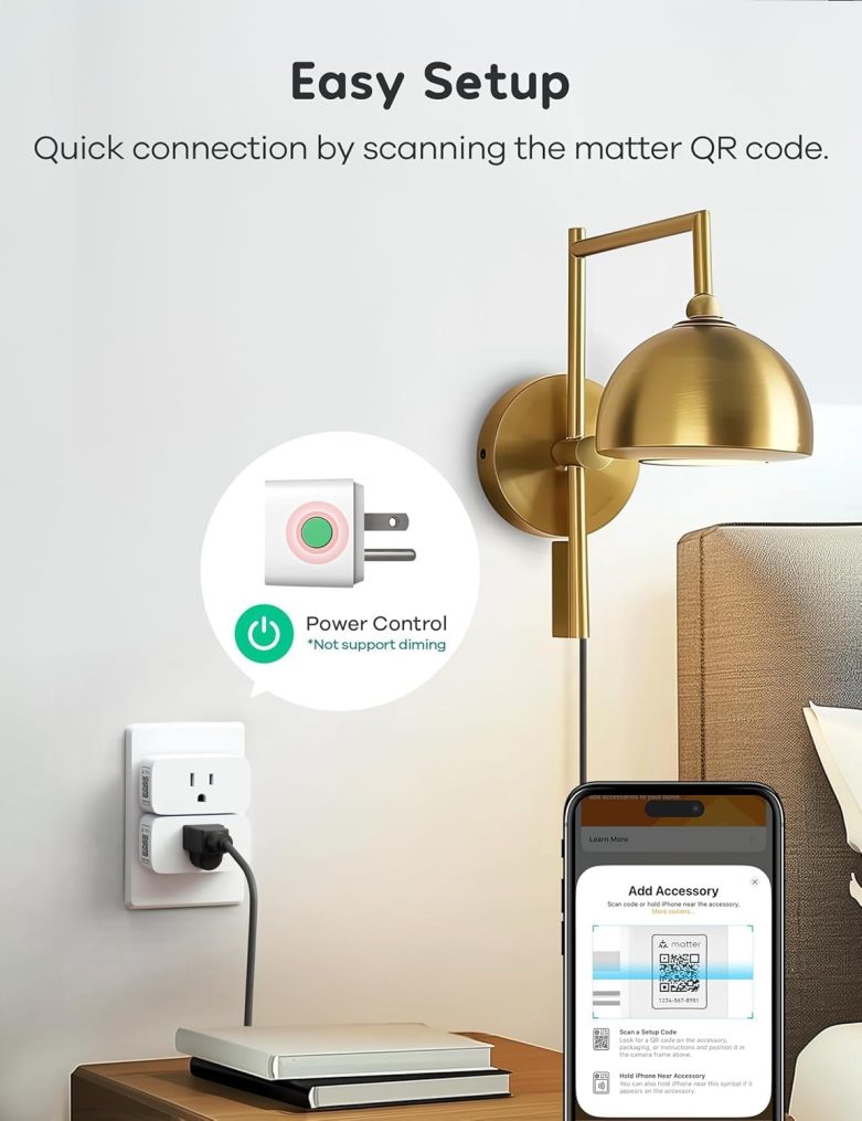 Matter Smart Plug 1 Pack, Smart Outlet That Work with Alexa, Alexa Smart Plugs 15A/1800W Max, Home Automation, APP Remote Control, Timer&Schedule, 2.4GHz Wi-Fi Only - Image 4