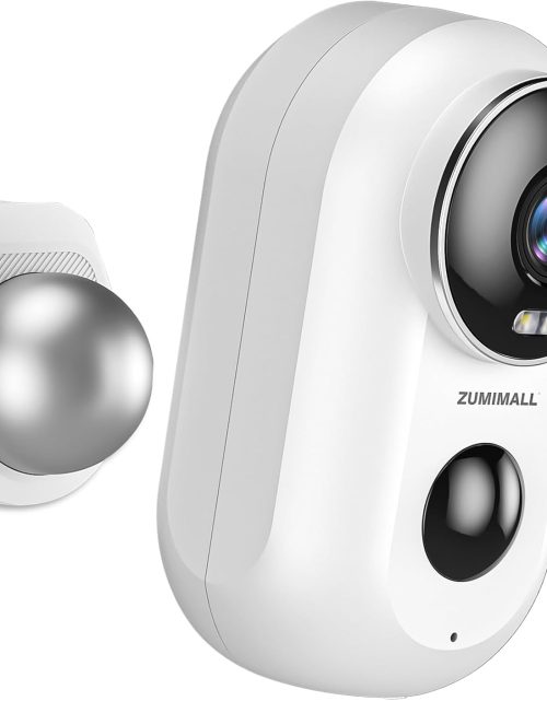 ZUMIMALL Security Cameras Wireless Outdoor with Magnetic Mount, 2K Outdoor Camera Wireless Battery Powered, 2.4G WiFi Cameras for Home Security Indoor,3MP Color Night Vision/Siren/PIR/AI/Cloud/Alexa