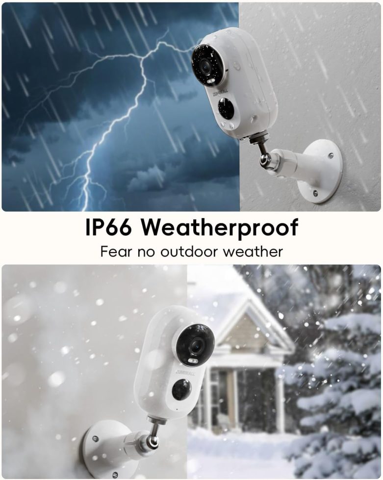 ZUMIMALL Security Cameras Wireless Outdoor with Magnetic Mount, 2K Outdoor Camera Wireless Battery Powered, 2.4G WiFi Cameras for Home Security Indoor,3MP Color Night Vision/Siren/PIR/AI/Cloud/Alexa - Image 4