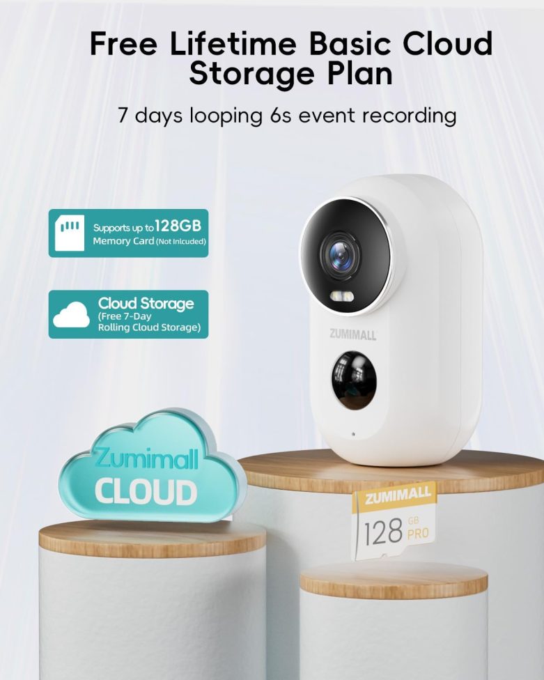 ZUMIMALL Security Cameras Wireless Outdoor with Magnetic Mount, 2K Outdoor Camera Wireless Battery Powered, 2.4G WiFi Cameras for Home Security Indoor,3MP Color Night Vision/Siren/PIR/AI/Cloud/Alexa - Image 6